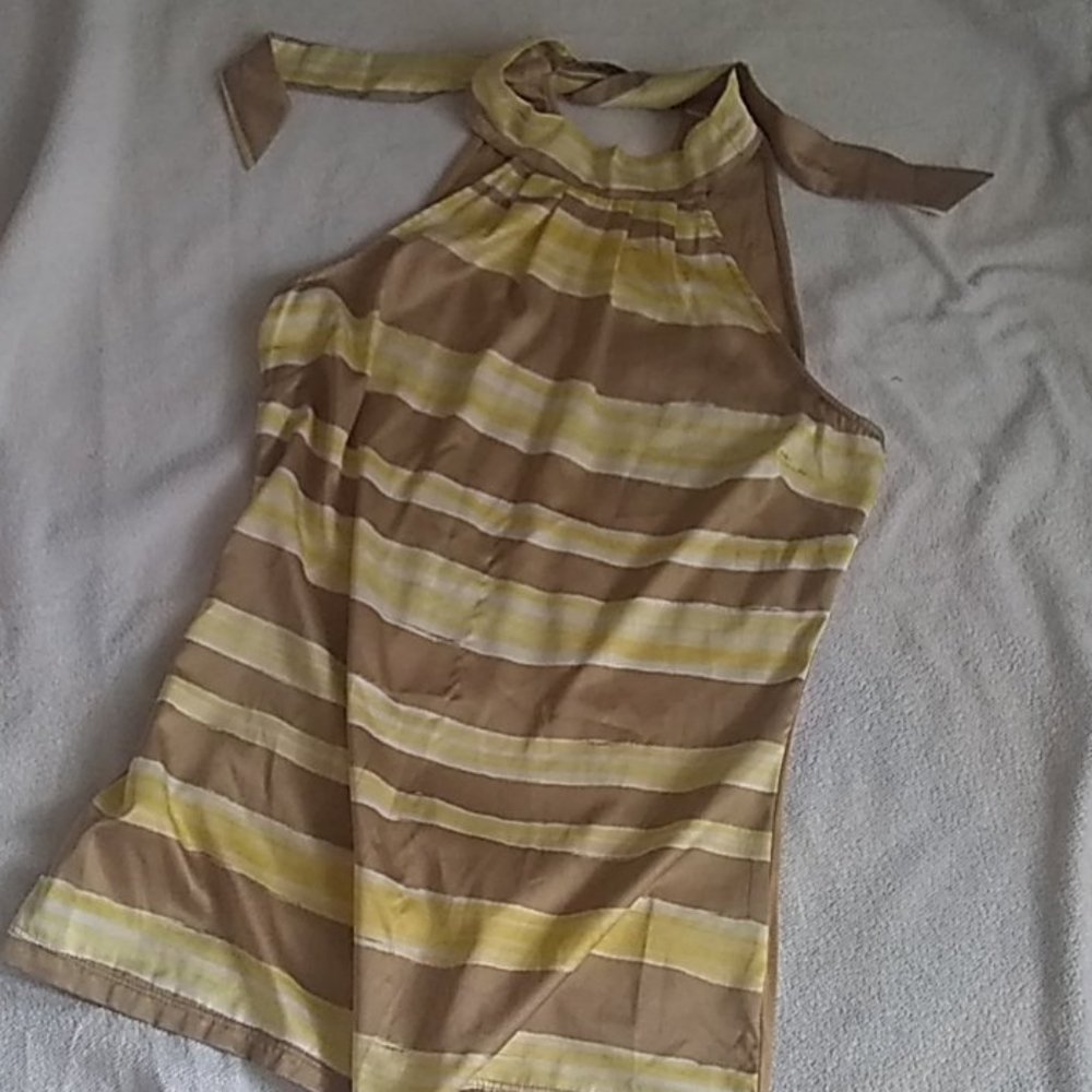 The Limited Yellow/Tan Halter top Sz XS